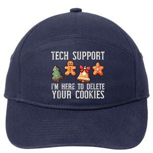 Christmas Tech Support Here To Delete Cookies Xmas 7-Panel Snapback Hat