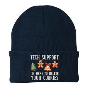 Christmas Tech Support Here To Delete Cookies Xmas Knit Cap Winter Beanie