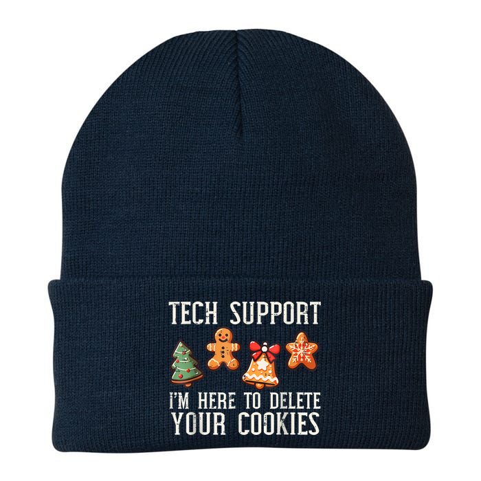 Christmas Tech Support Here To Delete Cookies Xmas Knit Cap Winter Beanie