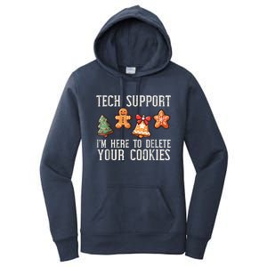 Christmas Tech Support Here To Delete Cookies Xmas Women's Pullover Hoodie