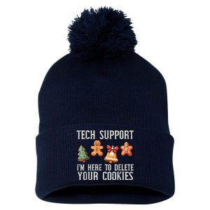 Christmas Tech Support Here To Delete Cookies Xmas Pom Pom 12in Knit Beanie