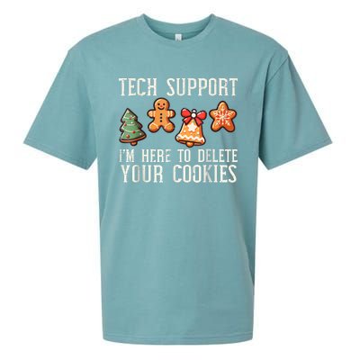 Christmas Tech Support Here To Delete Cookies Xmas Sueded Cloud Jersey T-Shirt