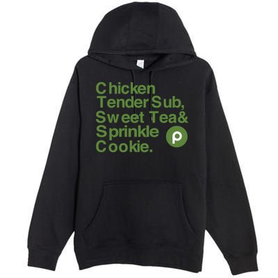 Chicken Tender Sub Sweet Tea Sprinkle Cookie Premium Pullover Hoodie