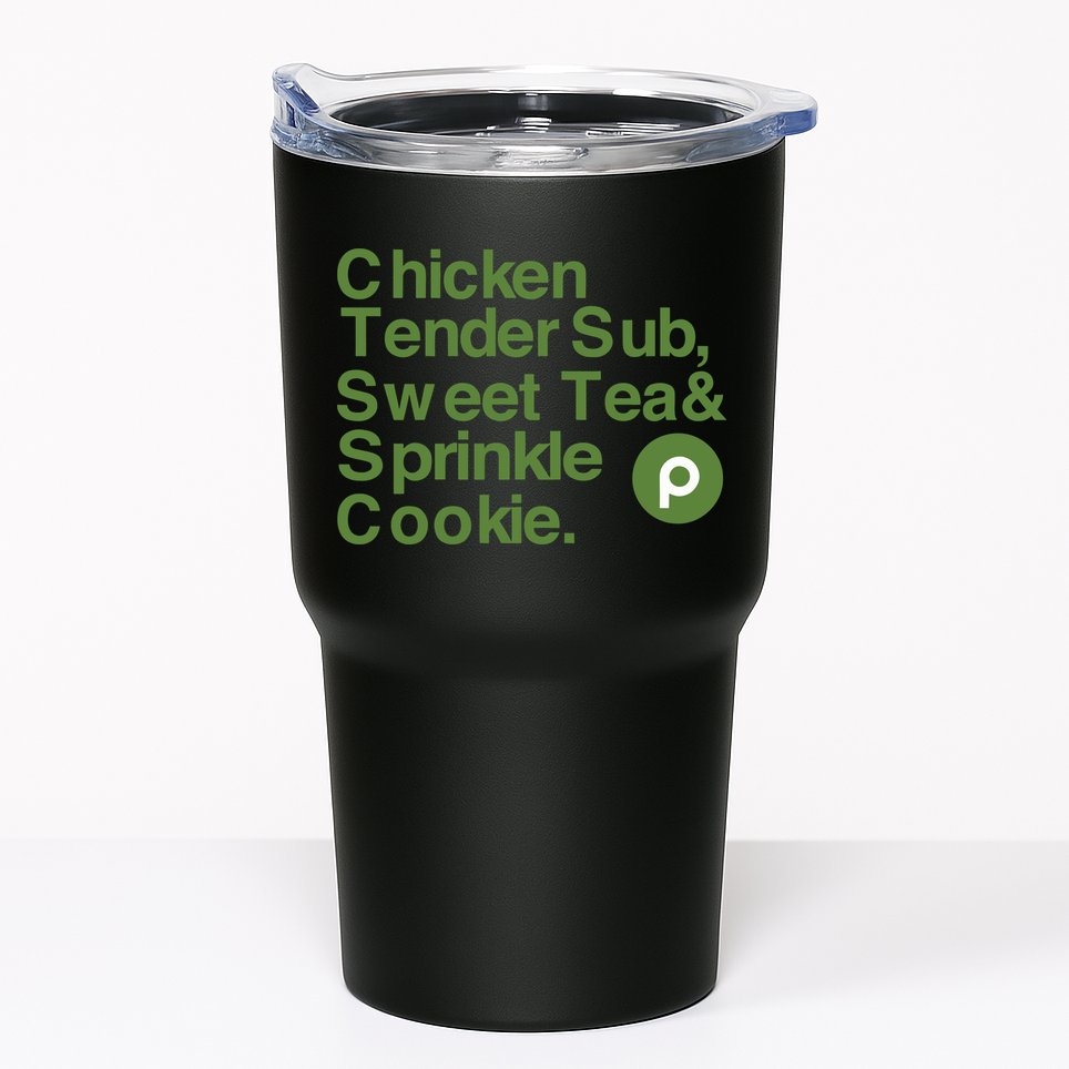 Chicken Tender Sub Sweet Tea Sprinkle Cookie Tumbler