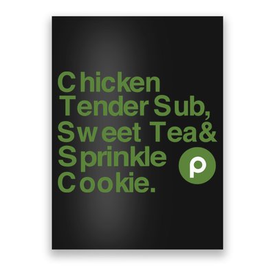 Chicken Tender Sub Sweet Tea Sprinkle Cookie Poster