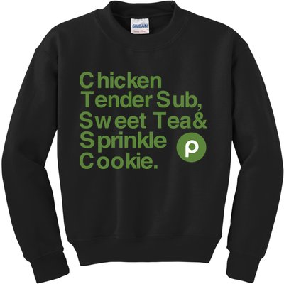 Chicken Tender Sub Sweet Tea Sprinkle Cookie Kids Sweatshirt