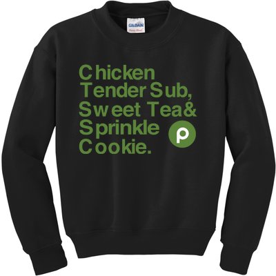 Chicken Tender Sub Sweet Tea Sprinkle Cookie Kids Sweatshirt