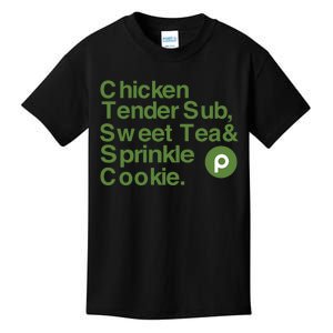 Chicken Tender Sub Sweet Tea Sprinkle Cookie Kids T-Shirt