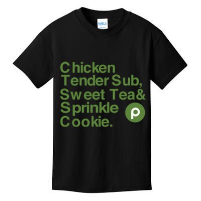 Chicken Tender Sub Sweet Tea Sprinkle Cookie Kids T-Shirt