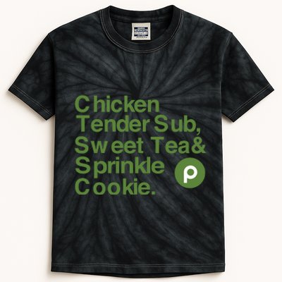 Chicken Tender Sub Sweet Tea Sprinkle Cookie Kids Tie-Dye T-Shirt