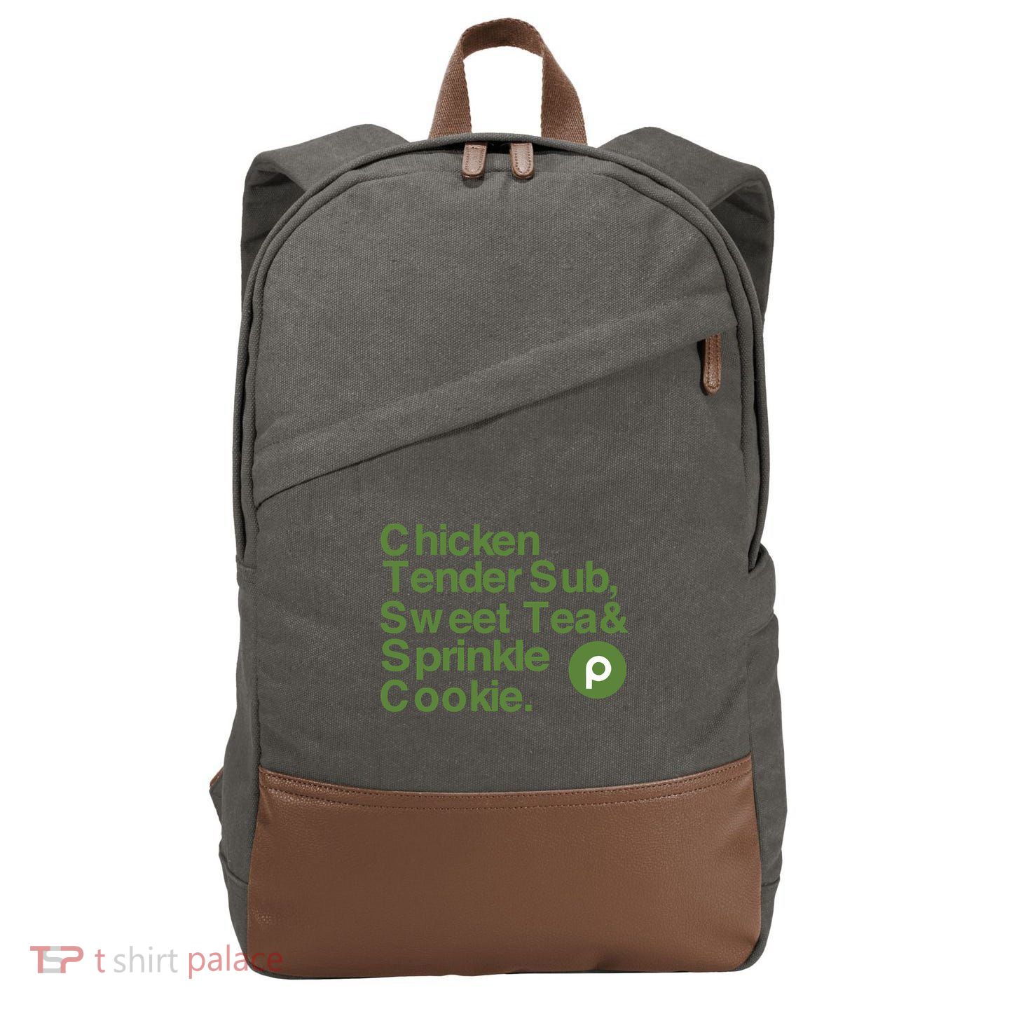 Chicken Tender Sub Sweet Tea Sprinkle Cookie Cotton Canvas Backpack