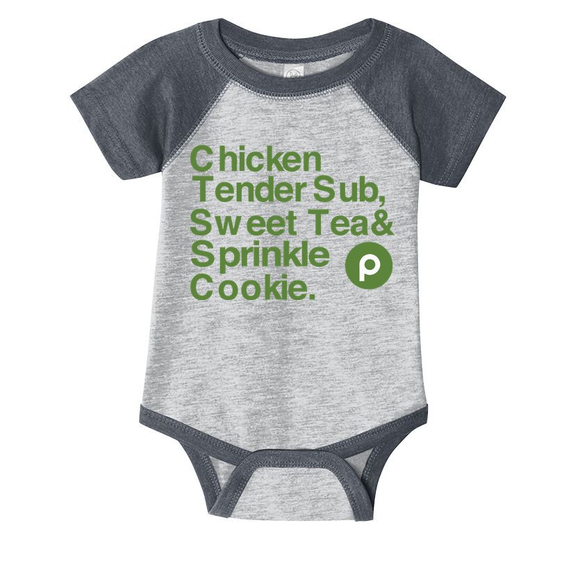 Chicken Tender Sub Sweet Tea Sprinkle Cookie Infant Baby Jersey Bodysuit