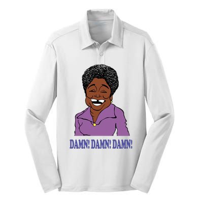 Classic TV Show Sitcom Good Times Damn Damn Damn Silk Touch Performance Long Sleeve Polo