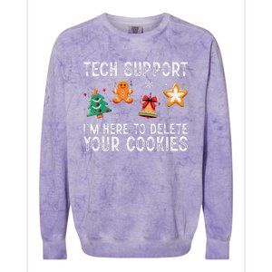 Christmas Tech Support Here To Delete Cookies Xmas Colorblast Crewneck Sweatshirt