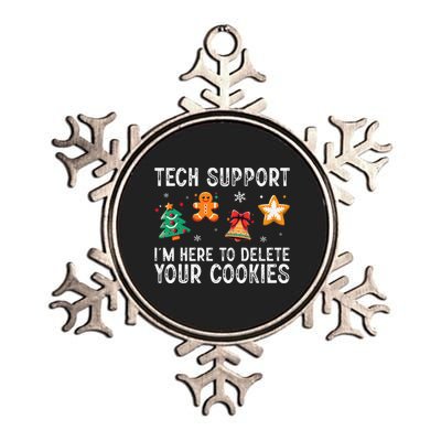 Christmas Tech Support Here To Delete Cookies Xmas Metallic Star Ornament