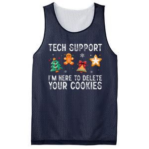 Christmas Tech Support Here To Delete Cookies Xmas Mesh Reversible Basketball Jersey Tank