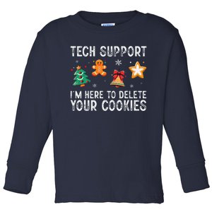 Christmas Tech Support Here To Delete Cookies Xmas Toddler Long Sleeve Shirt