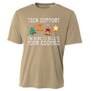 Christmas Tech Support Here To Delete Cookies Xmas Cooling Performance Crew T-Shirt