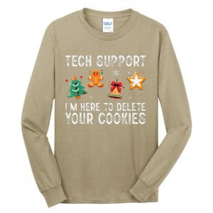 Christmas Tech Support Here To Delete Cookies Xmas Tall Long Sleeve T-Shirt