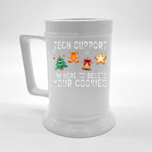 Christmas Tech Support Here To Delete Cookies Xmas Beer Stein