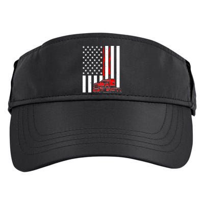 Cool Trucker Semi Truck Flames American Flag Adult Drive Performance Visor