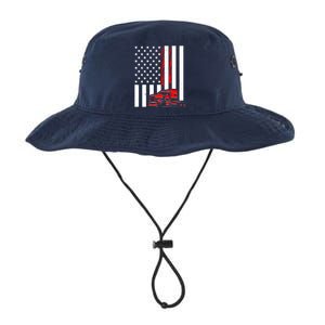 Cool Trucker Semi Truck Flames American Flag Legacy Cool Fit Booney Bucket Hat