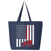 Cool Trucker Semi Truck Flames American Flag 25L Jumbo Tote