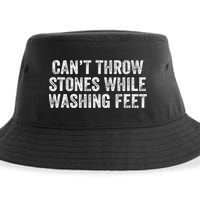 Can't Throw Stones While Washing Feet Funny Sustainable Bucket Hat