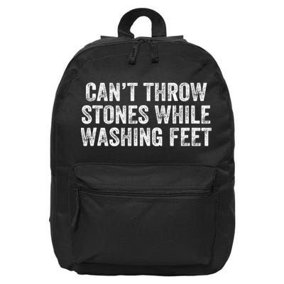 Can't Throw Stones While Washing Feet Funny 16 in Basic Backpack