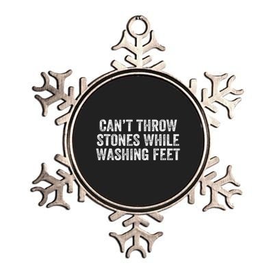 Can't Throw Stones While Washing Feet Funny Metallic Star Ornament