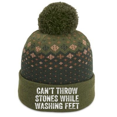 Can't Throw Stones While Washing Feet Funny The Baniff Cuffed Pom Beanie