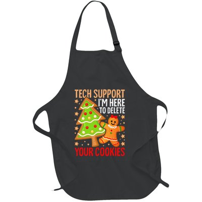 Christmas Tech Support Here To Delete Cookies Xmas Full-Length Apron With Pockets