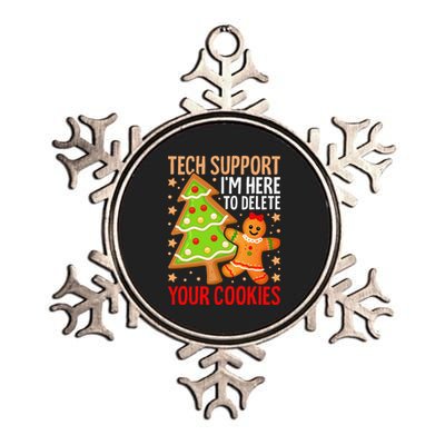 Christmas Tech Support Here To Delete Cookies Xmas Metallic Star Ornament