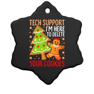 Christmas Tech Support Here To Delete Cookies Xmas Ceramic Star Ornament