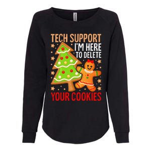 Christmas Tech Support Here To Delete Cookies Xmas Womens California Wash Sweatshirt