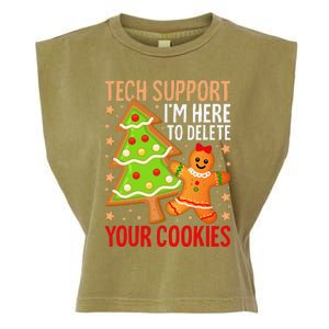 Christmas Tech Support Here To Delete Cookies Xmas Garment-Dyed Women's Muscle Tee