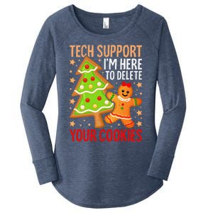 Christmas Tech Support Here To Delete Cookies Xmas Women's Perfect Tri Tunic Long Sleeve Shirt