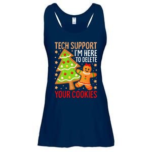 Christmas Tech Support Here To Delete Cookies Xmas Ladies Essential Flowy Tank