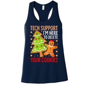 Christmas Tech Support Here To Delete Cookies Xmas Women's Racerback Tank