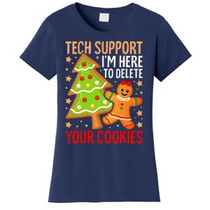 Christmas Tech Support Here To Delete Cookies Xmas Women's T-Shirt