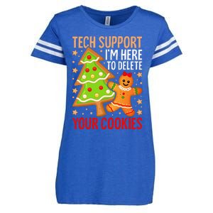 Christmas Tech Support Here To Delete Cookies Xmas Enza Ladies Jersey Football T-Shirt