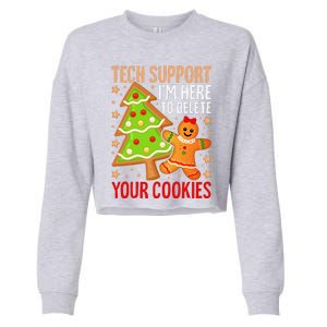 Christmas Tech Support Here To Delete Cookies Xmas Cropped Pullover Crew