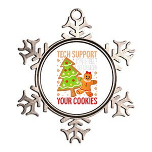 Christmas Tech Support Here To Delete Cookies Xmas Metallic Star Ornament