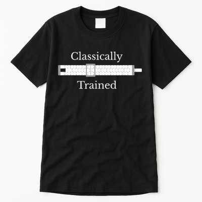 Classically Trained Slide Rule Mechanical Analog Calculator Tall T-Shirt