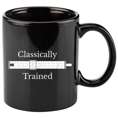 Classically Trained Slide Rule Mechanical Analog Calculator 11oz C Handle Ceramic Mug