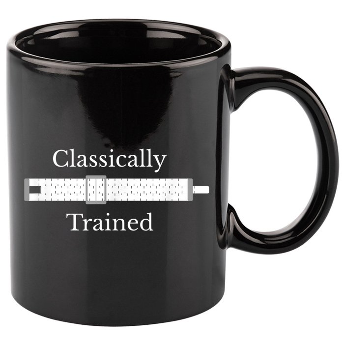 Classically Trained Slide Rule Mechanical Analog Calculator 11oz C Handle Ceramic Mug