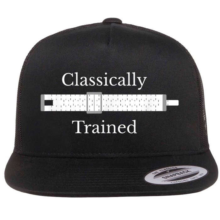 Classically Trained Slide Rule Mechanical Analog Calculator Flat Bill Trucker Hat