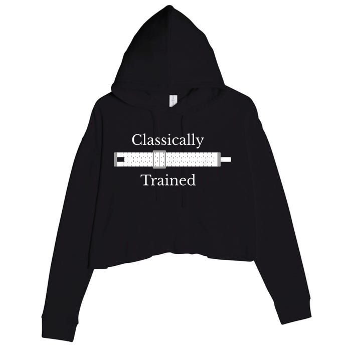 Classically Trained Slide Rule Mechanical Analog Calculator Crop Fleece Hoodie