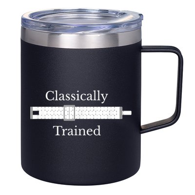 Classically Trained Slide Rule Mechanical Analog Calculator 12oz Stainless Steel Coffee Mug