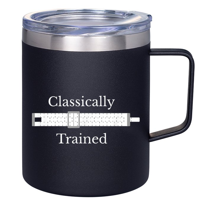 Classically Trained Slide Rule Mechanical Analog Calculator 12oz Stainless Steel Coffee Mug